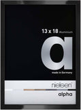 Nielsen Alpha Polished Black 13 x 18 cm Aluminium Frame - Snap Frames 