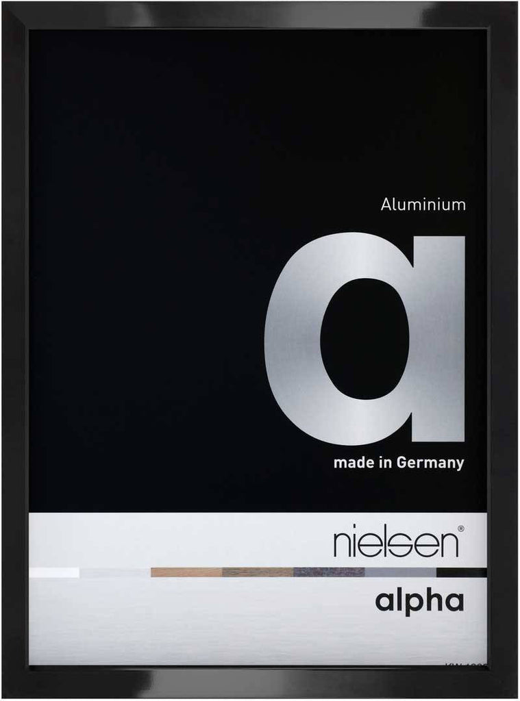 Nielsen Alpha Polished Black 10 x 15 cm Aluminium Frame - Snap Frames 