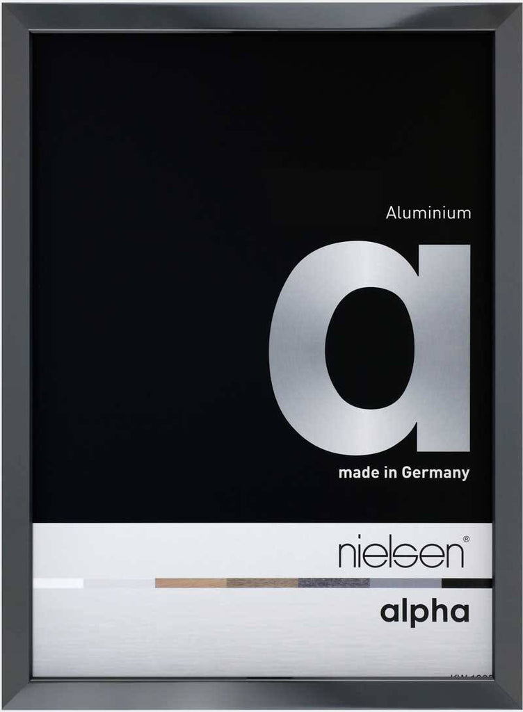 Nielsen Alpha Polished Dark Grey 10 x 15 cm Aluminium Frame - Snap Frames 