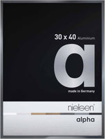 Nielsen Alpha Polished Dark Grey 30 x 40 cm Aluminium Frame - Snap Frames 