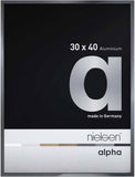 Nielsen Alpha Polished Dark Grey 30 x 40 cm Aluminium Frame - Snap Frames 