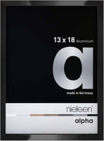 Nielsen Alpha Polished Black 13 x 18 cm Aluminium Frame - Snap Frames 