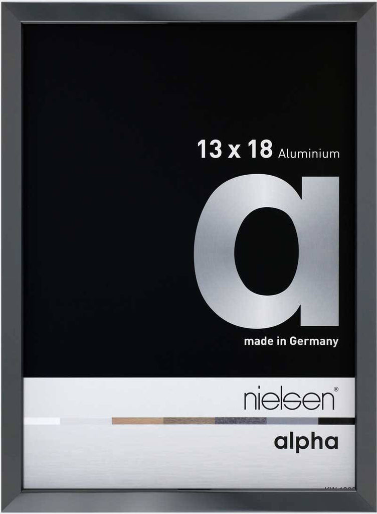 Nielsen Alpha Polished Dark Grey 13 x 18 cm Aluminium Frame - Snap Frames 