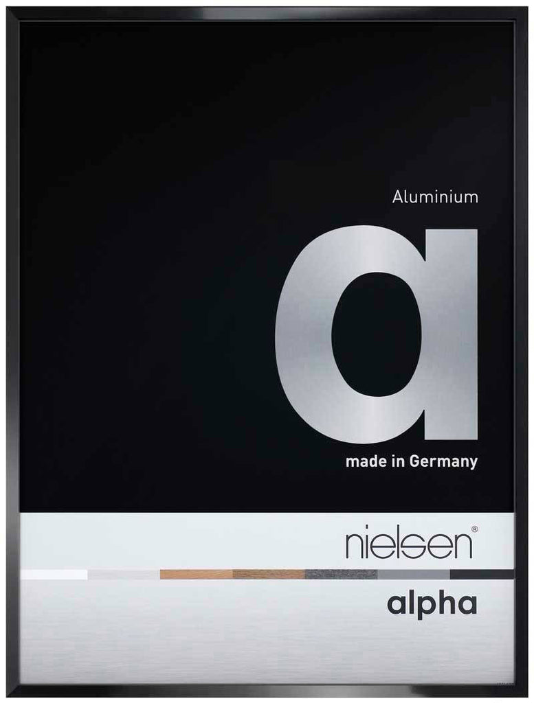Nielsen Alpha Polished Black A2 cm Aluminium Frame - Snap Frames 