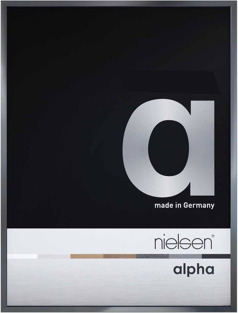 Nielsen Alpha Polished Dark Grey A2 cm Aluminium Frame - Snap Frames 
