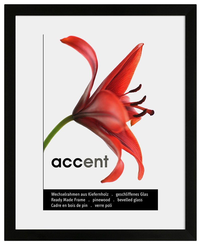 Nielsen Accent Wood Black 30 x 40 cm Glass - Snap Frames 