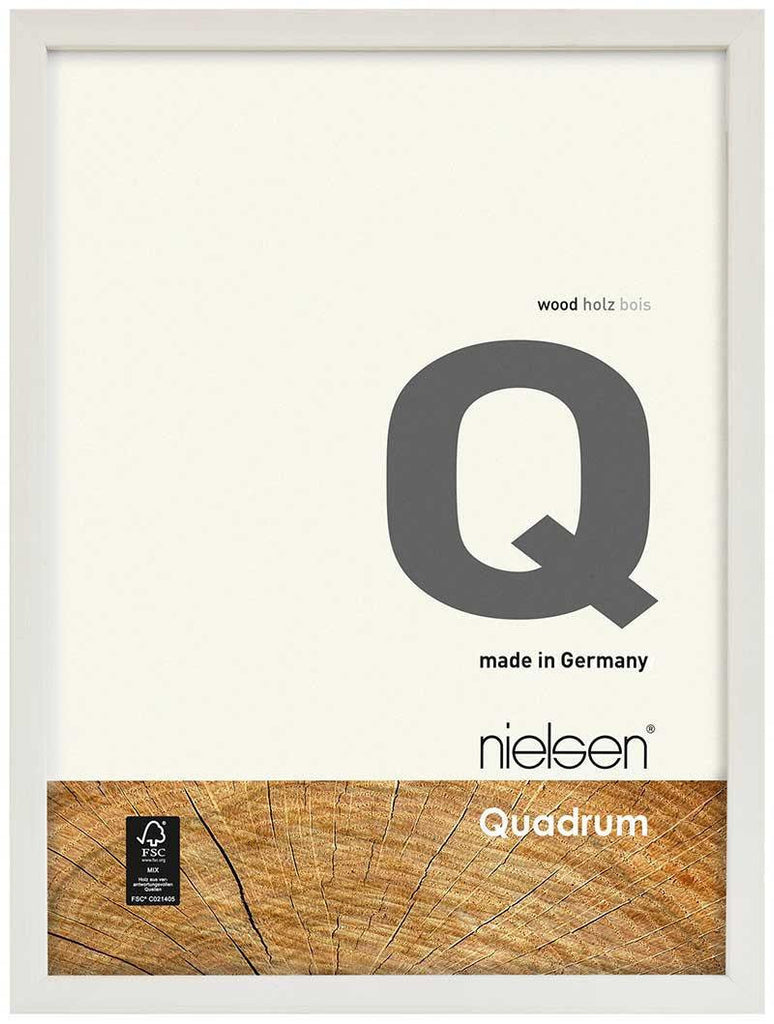 Nielsen Quadrum 40 x 50 cm White Wood - Natural Glass