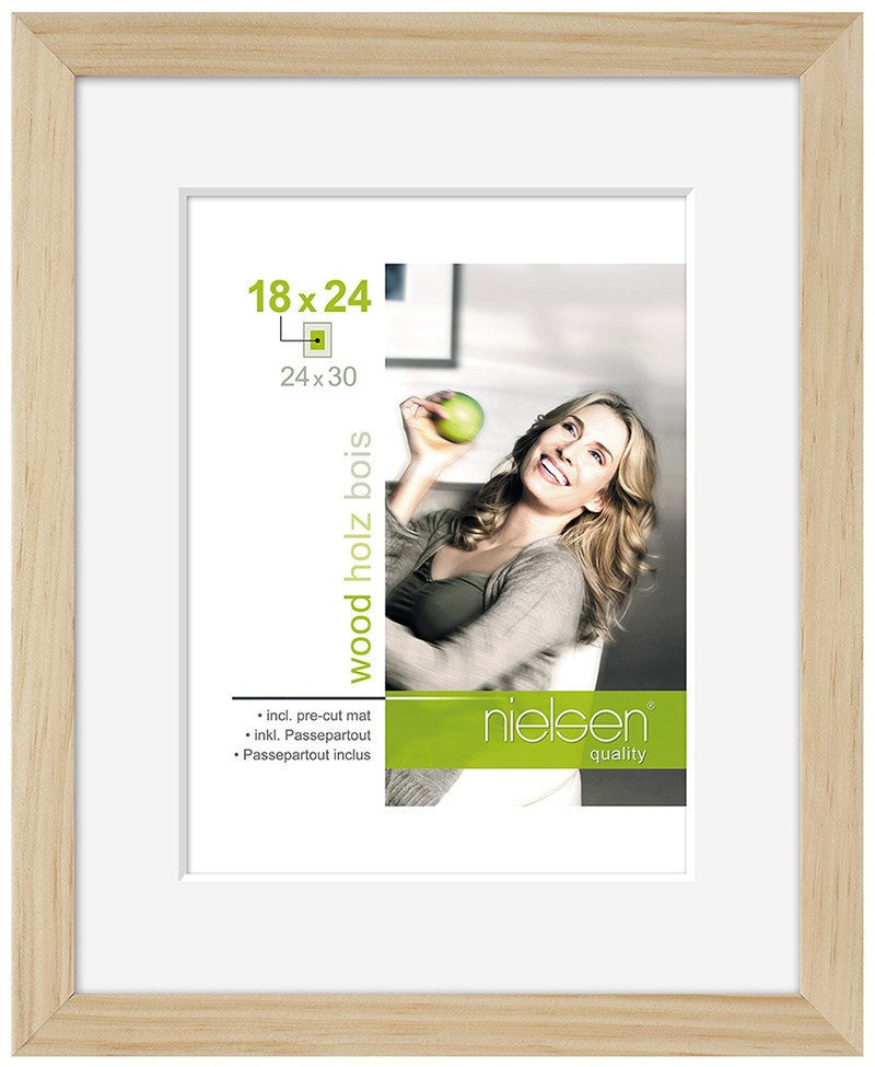 Nielsen Apollo Natural Wood Frame 18 x 24 cm (5 x 7" mount) - Snap Frames 