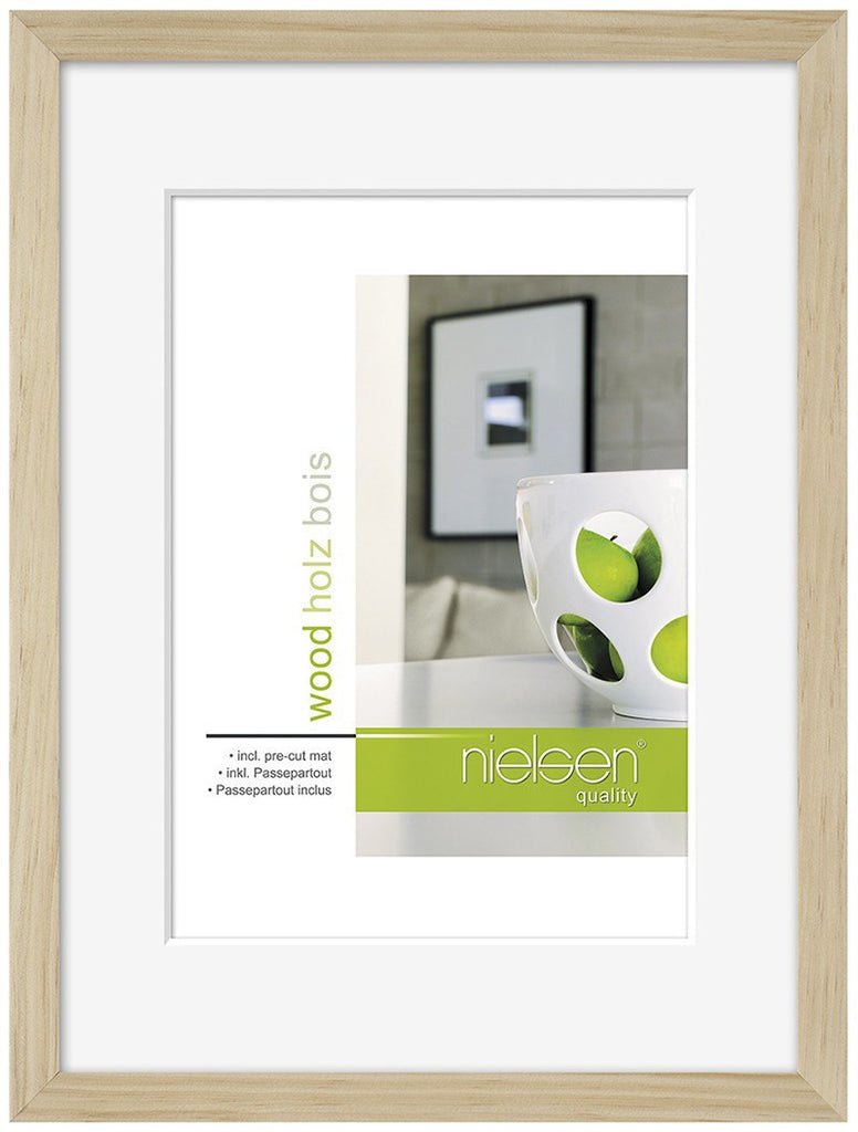 Nielsen Apollo Natural Wood Frame A4/ 21 x 29.7 cm (6" x 8" mount) - Snap Frames 