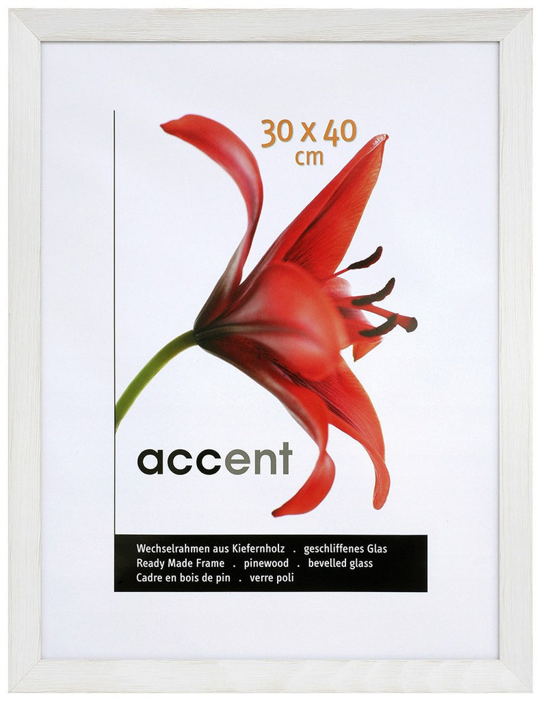 Nielsen Accent Magic 24 x 30 cm Wooden Grained White Frame - Snap Frames 